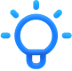 Ownership & passion - blue bulb icon